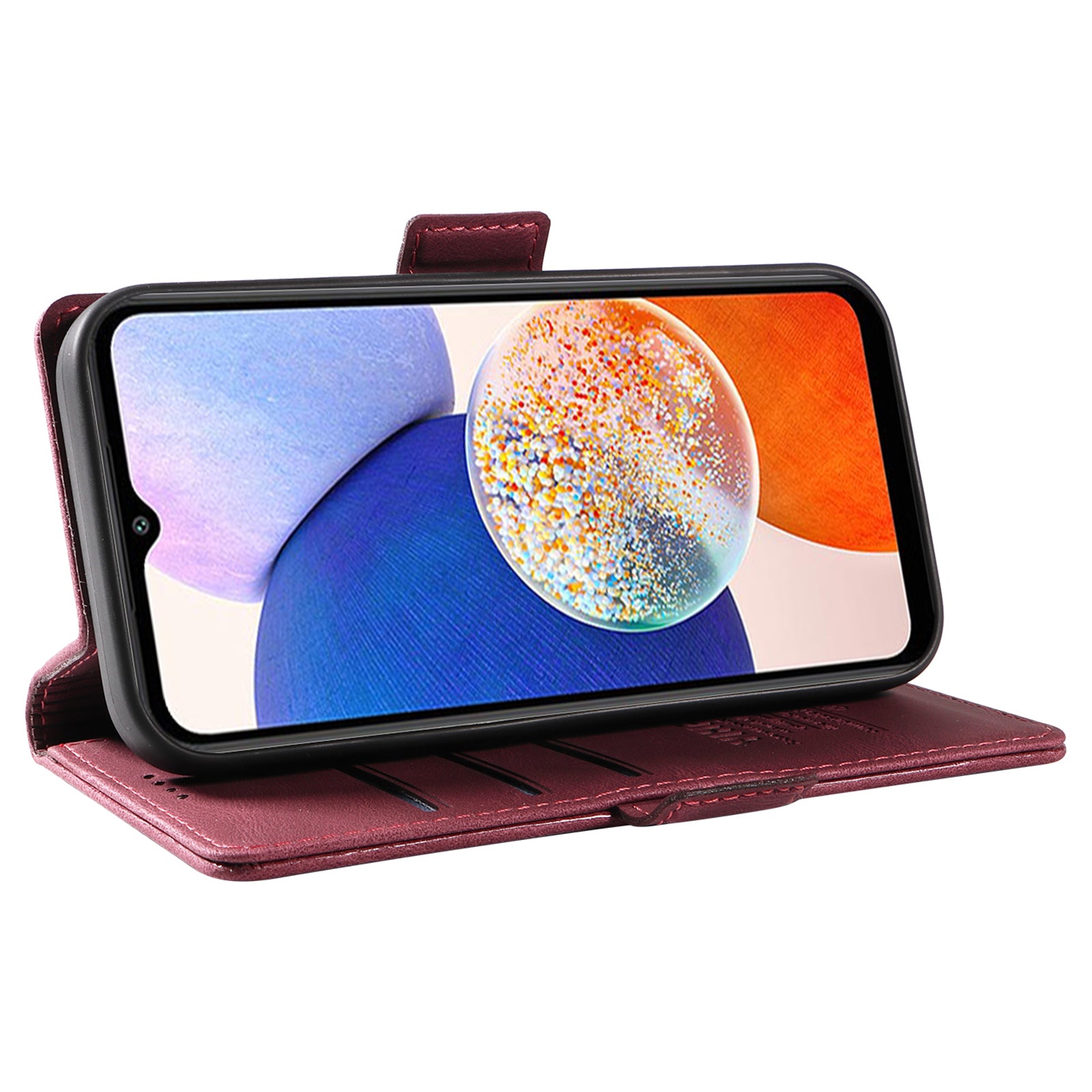 YIKATU YK-005 til Samsung Galaxy A14 5G mobiltelefoncover PU læder pungholder med skin-touch telefoncover YIKATU YK-005 til Samsung Galaxy A14 5G mobiltelefoncover PU læder pungholder med skin-touch telefoncover